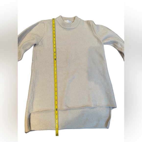 Anthropologie J.O.A. Oversized Tie Sleeve Fisherman Chunky Sweater Knit Cream XS - Picture 9 of 9